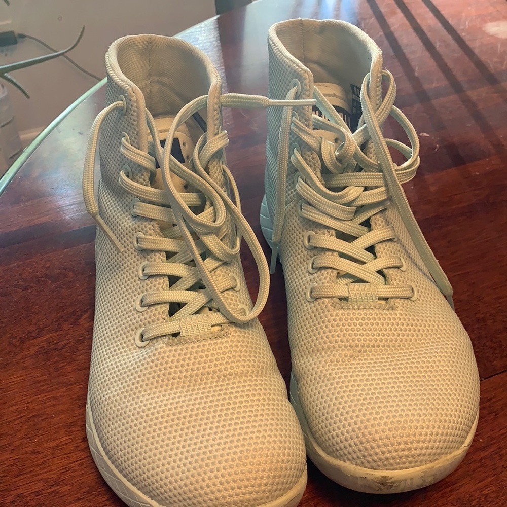 Nobull pale blue high top trainers